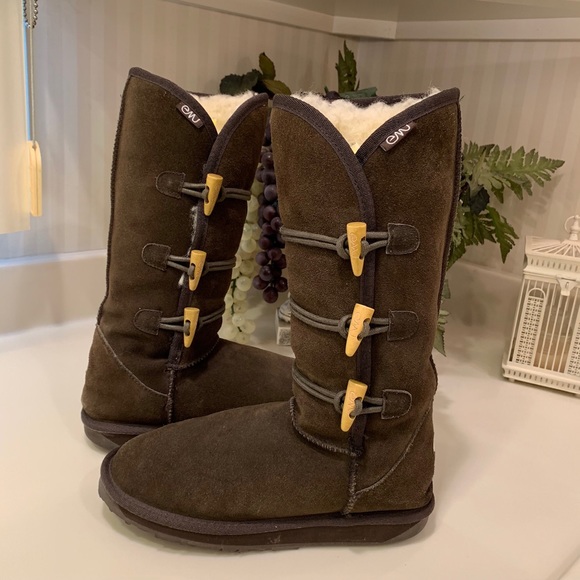Emu Shoes - EMU Tall Hip Button Sheepskin Wool Lined Boots